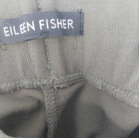 Eileen Fisher Green Straight Leg Pull On Pants Side Slit Size Medium - Picture 4 of 6